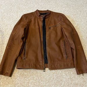 Men’s Black Rivet Faux Leather Jacket